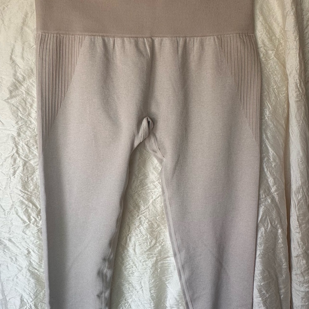 Beige High-Waisted Leggings